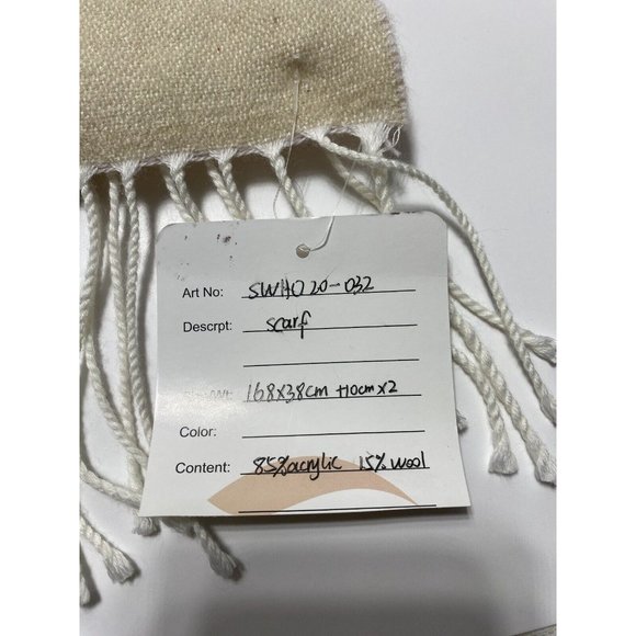 Women's Designer Winter Scarf Brand New White Cream Tan Square Colors - Picture 3 of 6